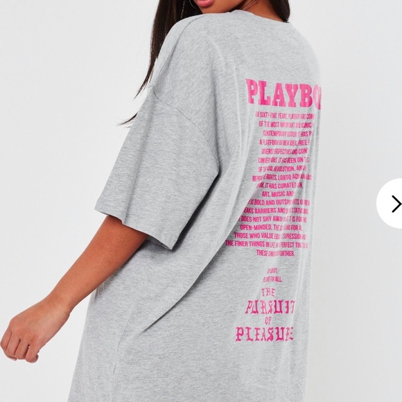 PLAYBOY Dresses & Skirts - Playboy Grey Graphic T-Shirt Dress